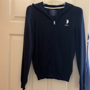 USPA Logo Navy Blue Zip up Jacket